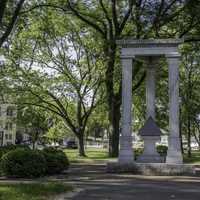 Trees and Monument in Lake Mills, Wisconsin