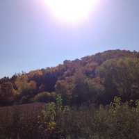 Bright sun on Autumn Hills in Southern Wisconsin