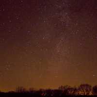 Bright night sky at Hogback Prairie State Natural Area, Wisconsin