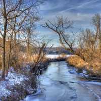 Landscape of the stream in Hyde, Wisconsin