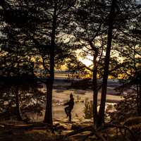 Karate Master Practicing at Sunset at Gibraltar Rock, Wisconsin Free Stock Photo