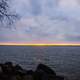 Sunset over the seascape and landscape of Lake Koshkonong in Wisconsin