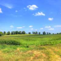 Landscape with clouds and fields in Southern Wisconsin