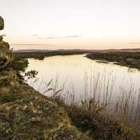 Wisconsin River Landscape at Dusk at Ferry Bluff