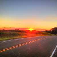 Sunset on the country road in Southern Wisconsin