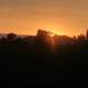 Sunset over country house in Wisconsin