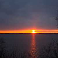 Sunset over the seascape of Koshkonong in Wisconsin