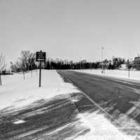 Monochrome roadway in Sturgeon Bay, Wisconsin