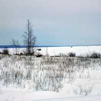 Winter on Lake Michigan in Sturgeon Bay, Wisconsin