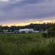 Buildings under the dusk sky in New Glarus