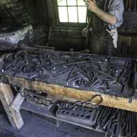 Blacksmith table at Wade House