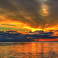 From behind the clouds at Whitefish Dunes State Park, Wisconsin