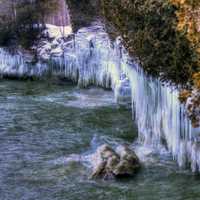 Giant Icicles at Whitefish Dunes State Park, Wisconsin