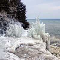 Ice structures at Whitefish Dunes State Park, Wisconsin