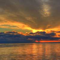 Sun Behind the clouds at Whitefish Dunes State Park, Wisconsin