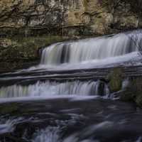 Close up of cascading water at Willow River Falls