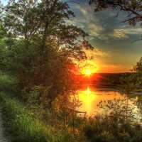 Scenic Sunset at Willow River State Park, Wisconsin