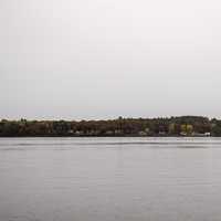 Autumn Tree Colors on the far shore landscape