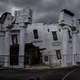 Broken down buildings of the upside down top secret house in Wisconsin Dells