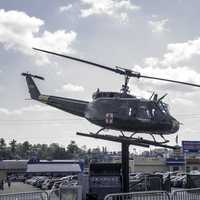 Helicopter on display at Army Duck Tours