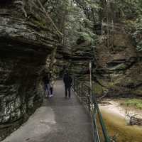 People on the Trail to Witches Gulch at Wisconsin Dells