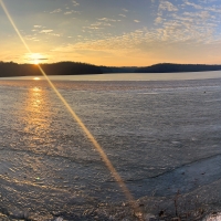 Panoramic Sunset over the ice