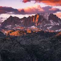 Sunrise over the mountains landscape