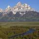 Grand Tetons and Snake River landscape in Wyoming