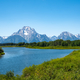 Grand Tetons Mountains landscape across the river