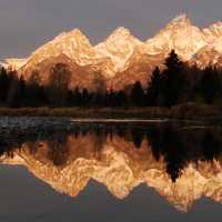 Landscape and reflections at Grand Teton National Park, Wyoming