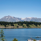 Mountains and hills with trees with lake