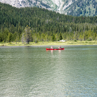 People Canoeing on String Lake