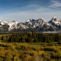 Snow-capped Mountains Landscape in Grand Teton National Park