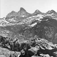 Three Tetons landscape in Grand Teton National Park, Wyoming, 1872