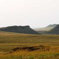 Buttes on the landscape across Thunder Basin National Grassland