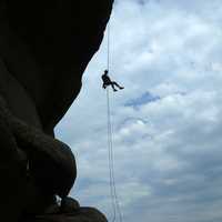 Climber at Vedauwoo near Laramie, Wyoming