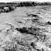 Flooding of Greybull River near Basin, Wyoming