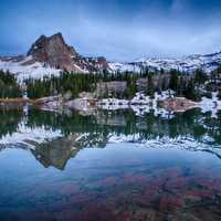 Lake Blanche Reflection landscape in Wyoming