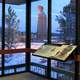 Lincoln Monument as seen from inside the Summit Information Center near Laramie, Wyoming