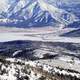 Overview of Alpine landscape and mountains in Wyoming