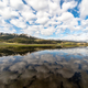 Cloud reflections at Lamar Valley at Yellowstone National Park