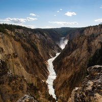 Different Angle view landscape of Lower Yellowstone Falls