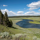 Flowing River through the valley scenic