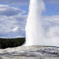 Full Eruption at Old Faithful at Yellowstone National Park