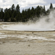 Hot spring emitting smoke