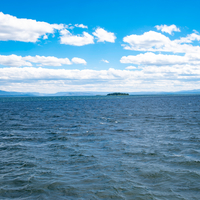 Landscape view across Yellowstone Lake