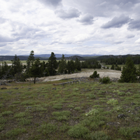 Landscape view of the hills at Prismatic Spring