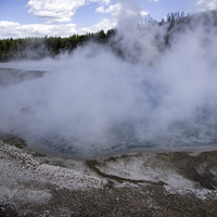 Large Steam coming from great Prismatic Spring