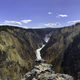 Panoramic waterfall landscape of lower Yellowstone Falls