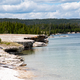 Rocky shoreline of Yellowstone Lake